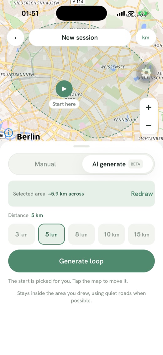 Pick a distance for your loop